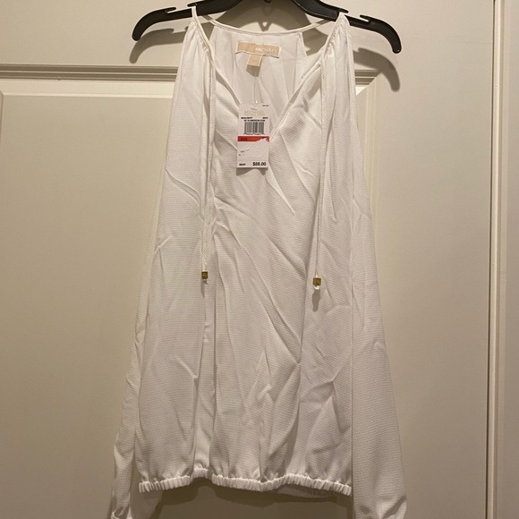 MICHAEL KORS NWT TOP COLD SHOULDER LS Size-XS white - Picture 2 of 8